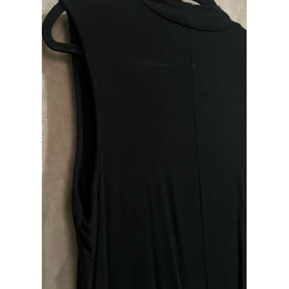 Jennifer Lopez Black Sleeveless Keyhole Neckline Choker Cut Top Tunic Collar Med - Picture 13 of 16
